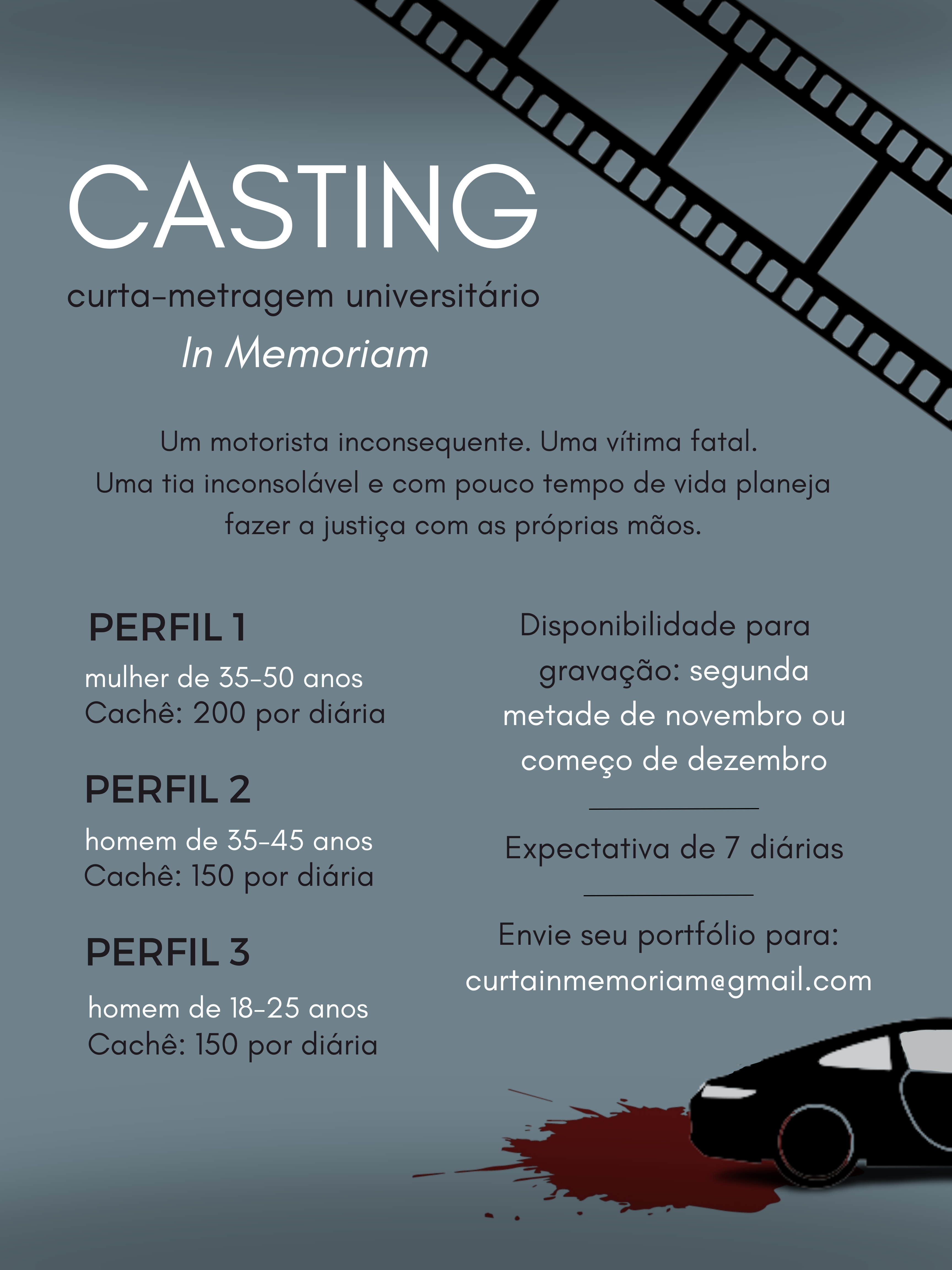 Curta “In Memorian” procura atores e atrizes – Programa Oportunidades