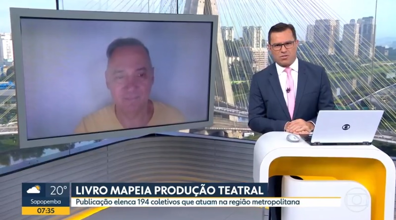 TV Globo entrevista Ivam Cabral e destaca livro da Adaap sobre Teatro de  Grupo em SP