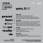 Cartaz do evento "Pensar-Fazer O Teatro Universitário", no TUSP Butantã