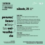 Cartaz do evento "Pensar-Fazer O Teatro Universitário", no TUSP Butantã