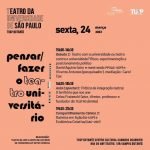 Cartaz do evento "Pensar-Fazer O Teatro Universitário", no TUSP Butantã