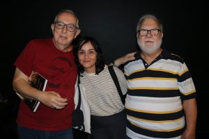 José Cetra, Silvia Gomez e Vinício Angelici no lançamento do livro "Oficcina Multimédia - 45 anos"