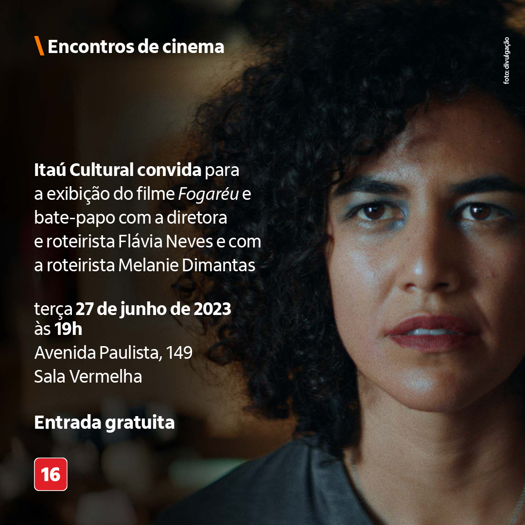 Cartaz de divulgação do "Encontros de cinema" promovido pelo Itaú Cultural