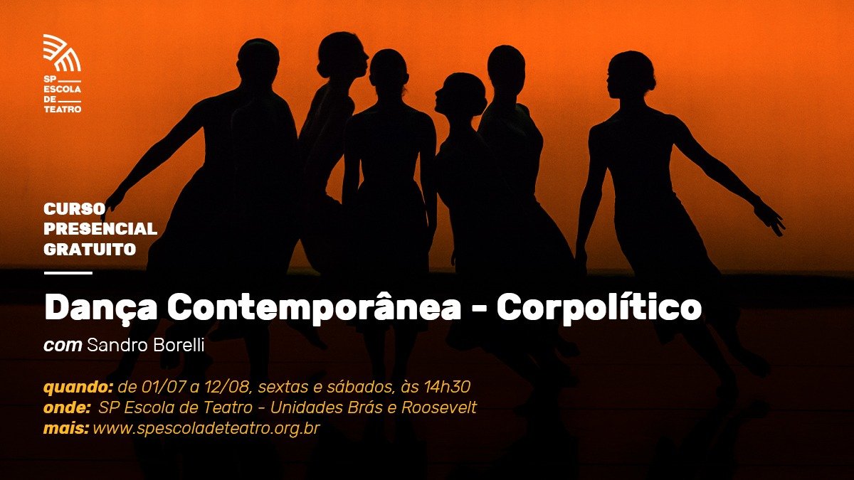 Arte gráfica de divulgação do curso "Dança Contemporânea - Corpolítico"