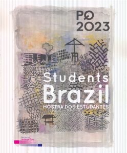 Cartaz da Mostra dos Estudantes do Brasil na Quadrienal de Praga 2023.