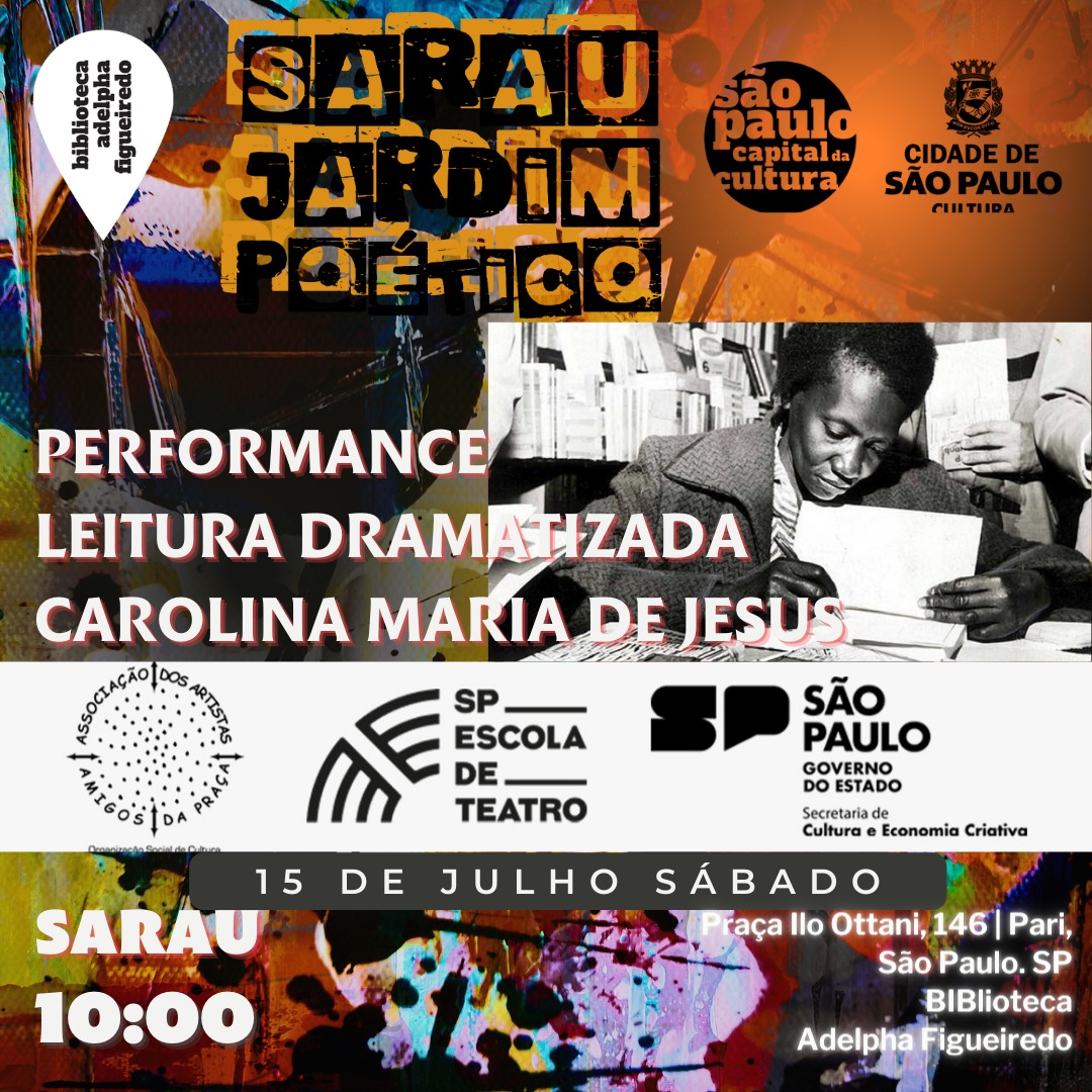 Cartaz de divulgação da performance no Sarau Jardim Poético