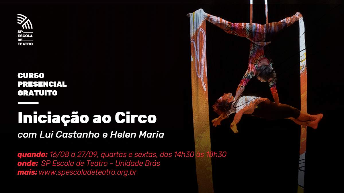 Cartaz de divulgação do curso "Iniciação ao circo"