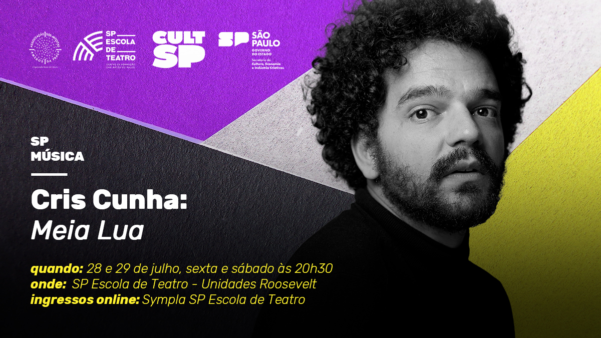 Cartaz de divulgação do show de Cris Cunha no SP Música