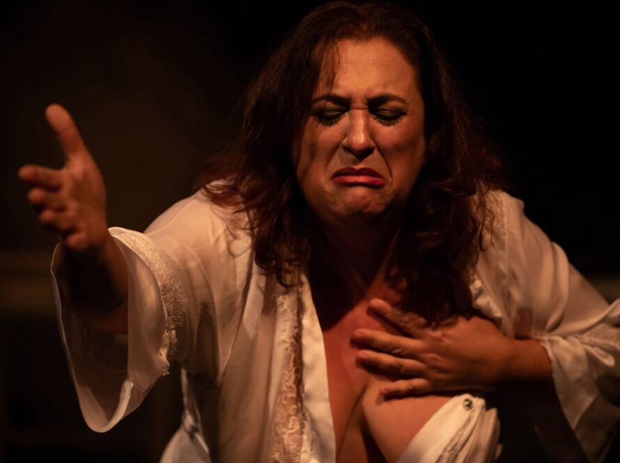 Solo do Núcleo Caixa Preta tem atuação e direção da premiada atriz Cácia Goulart e dramaturgia do também premiado Reni Adriano. Foto: Cacá Bernardes