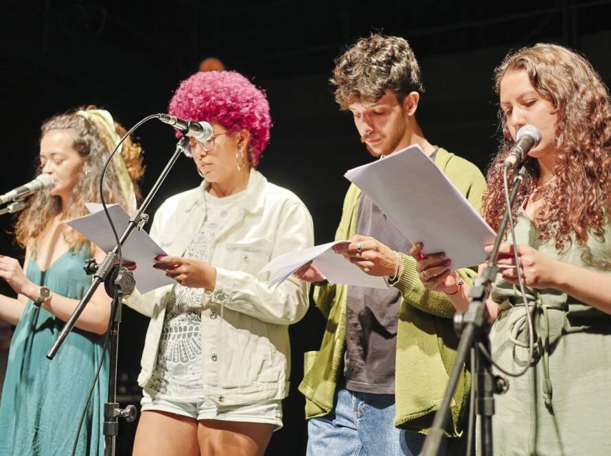 Segundo dia do Cena Única 2024, com os estudantes da Dramaturgia da SP Escola de Teatro, na Unidade Roosevelt. (14/6/2024). | Foto: Clara Silva.