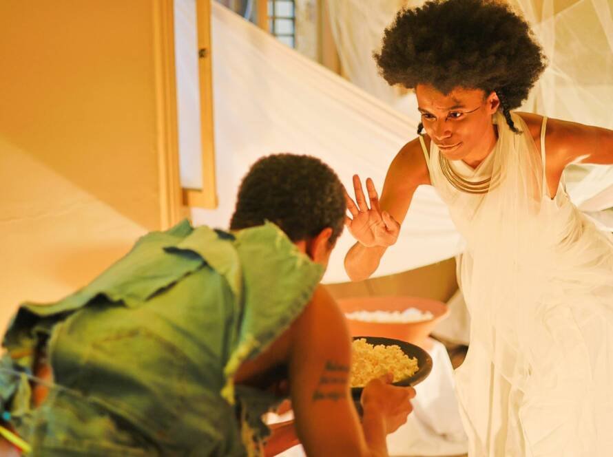 Experimento final do grupo N3 Azul, do primeiro semestre de 2024, na SP Escola de Teatro. | Foto: Clara Silva/Adaap