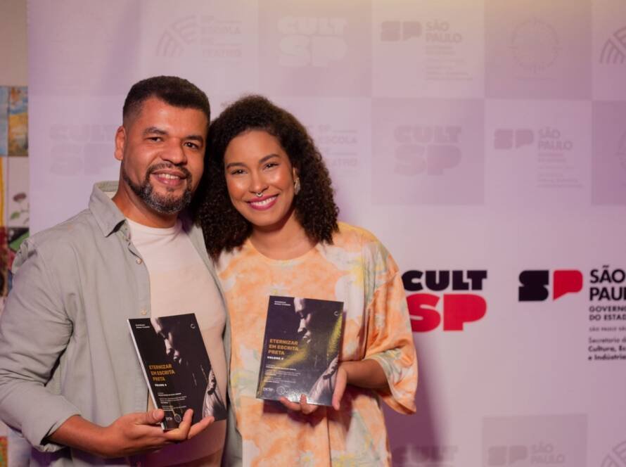 Djalma Júnior e Mariana Ozório: vencedores do prêmio Solano Trindade 4, com livro lançado pelo Selo Lucias na SP Escola de Teatro. | Foto: Rafa Marques