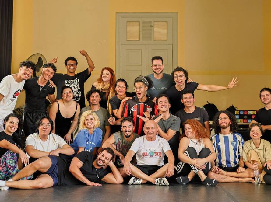 Aula do curso de Humor com o professor convidado Palhaço Tomate, no unidade Brás da SP Escola de Teatro. (15/8/2024) | Foto: Clara Silva