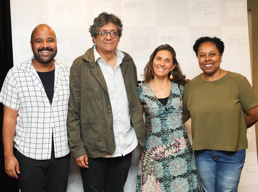 Mesa de discussão “Teatro Político Peru – Brasil: Conexão América Latina”, na sede Brás da SP Escola de Teatro. (23/8/2024) | Foto: Clara Silva