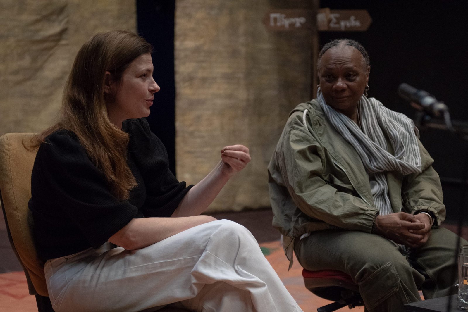 Encontro sobre psicanálise e teatro, a partir da residêndia artística "Hello, Édipo", Elen Londero, Bartholomeu De Haro e Isildinha Baptista Nogueira. (5/10/2024). | Foto: Rodrigo Reis