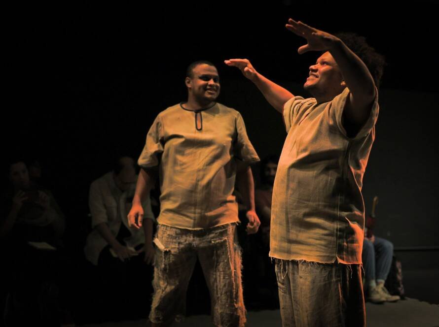 Experimento II do grupo N5 Amarelo, do segundo semestre de 2024, na SP Escola de Teatro. | Foto: Clara Silva/Adaap