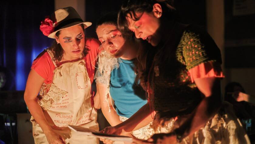 Experimento III do grupo N3 Vermelho, do segundo semestre de 2024, na SP Escola de Teatro. | Foto: Clara Silva.