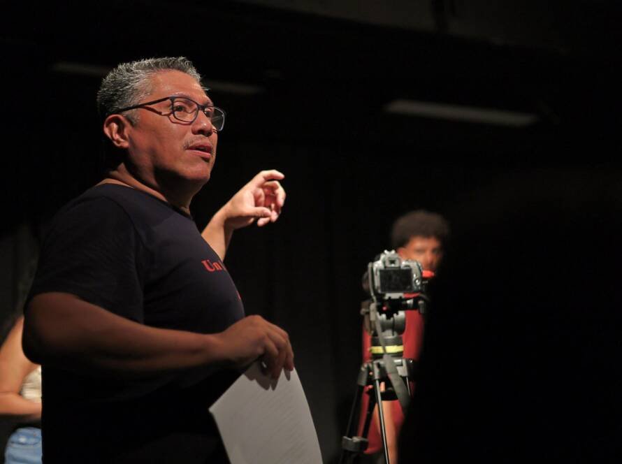Curso “Atuando no audiovisual: presença e escuta” com Christian Landi, na sede Roosevelt da SP Escola de Teatro. (16/01/2025) | Foto: Clara Silva.