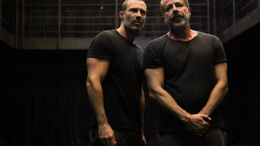 Ensaio aberto Entre Irmãos, com Fernando Pavão e Otávio Martins, na sede Roosevelt da SP Escola de Teatro. (12/04/2025) | Foto: Clara Silva