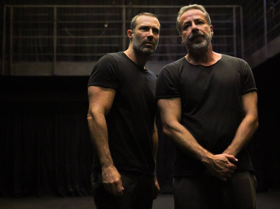 Ensaio aberto Entre Irmãos, com Fernando Pavão e Otávio Martins, na sede Roosevelt da SP Escola de Teatro. (12/04/2025) | Foto: Clara Silva