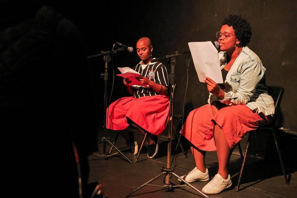Primeiro dia do Cena Única, mostra dos estudantes de Dramaturgia da SP Escola de Teatro. (6/5/2025). | Foto: Clara Silva