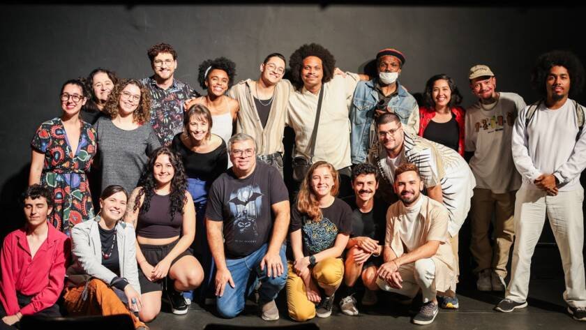 Terceiro dia do Cena Única, mostra dos estudantes de Dramaturgia da SP Escola de Teatro. (9/5/2025). | Foto: Clara Silva