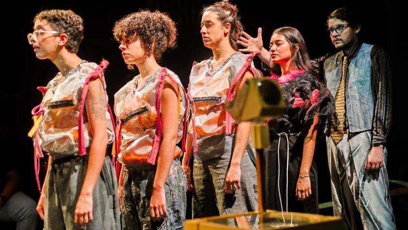 Experimento II do grupo N1 Verde, do primeiro semestre de 2025, na SP Escola de Teatro. | Foto: Clara Silva.