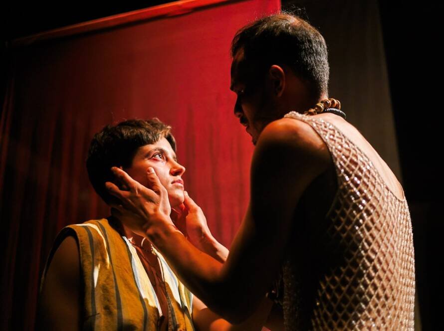 Experimento II do grupo N4 Verde, do primeiro semestre de 2025, na SP Escola de Teatro. | Foto: Clara Silva.