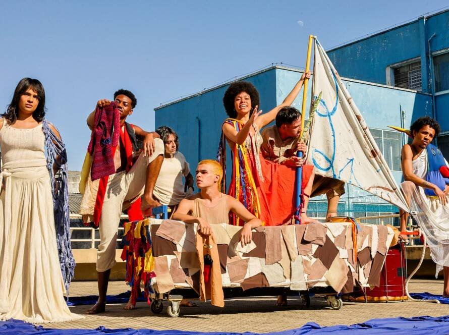 Experimento III do grupo N2 Azul, do segundo semestre de 2025, na SP Escola de Teatro. | Foto: Clara Silva.