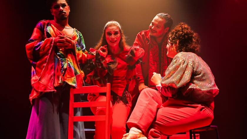 Experimento III do grupo N3 Verde, do segundo semestre de 2025, na SP Escola de Teatro. | Foto: Clara Silva.