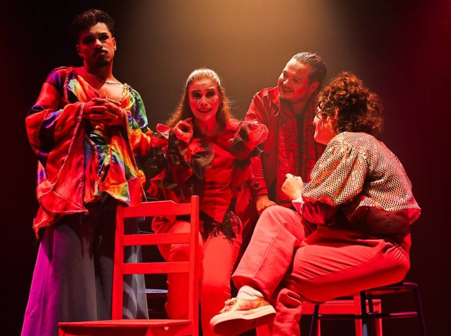 Experimento III do grupo N3 Verde, do segundo semestre de 2025, na SP Escola de Teatro. | Foto: Clara Silva.