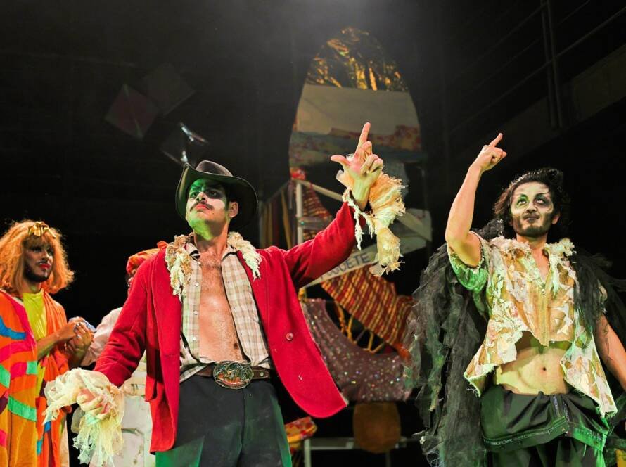 Experimento III do grupo N7 Verde, do segundo semestre de 2025, na SP Escola de Teatro. | Foto: Clara Silva.