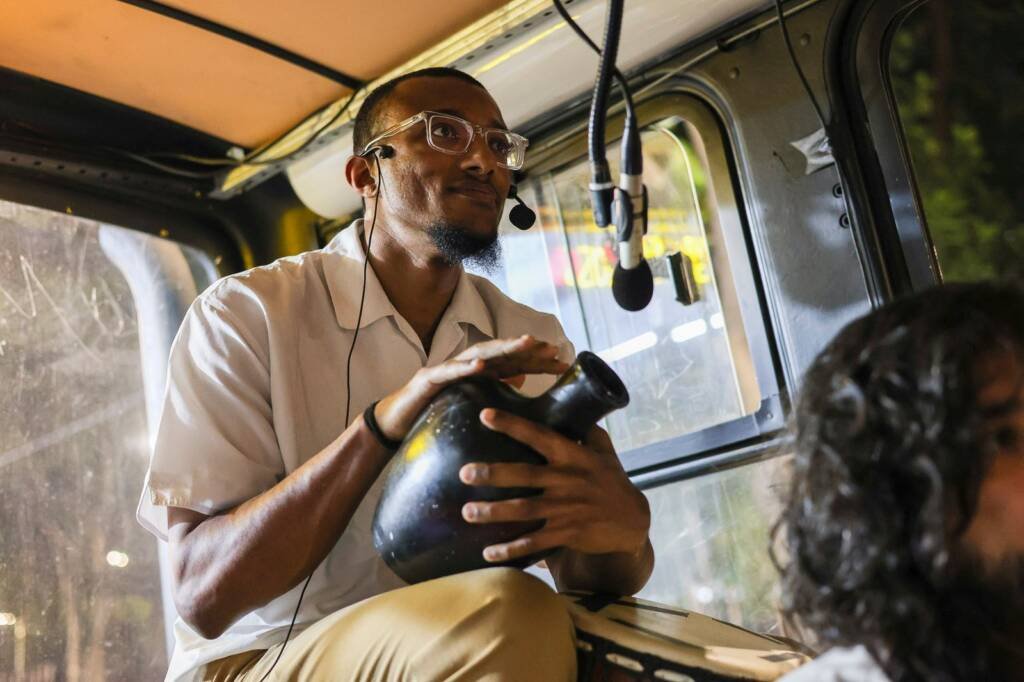 Espetáculo "A (Ré)tomada da palavra ou A mulher que não se vê" na unidade Roosevelt. (22/08/2025) | Foto: Clara Silva