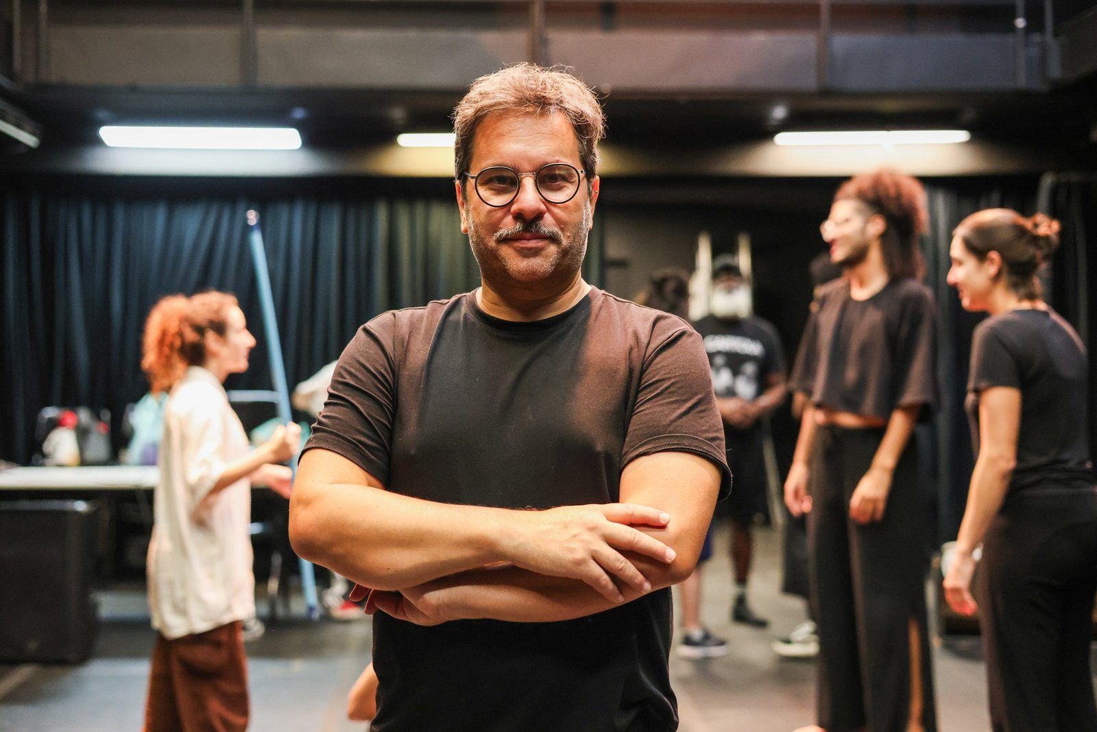 Rui Germano na sede Roosevelt da SP Escola de Teatro. (21/08/2025) | Foto: Clara Silva