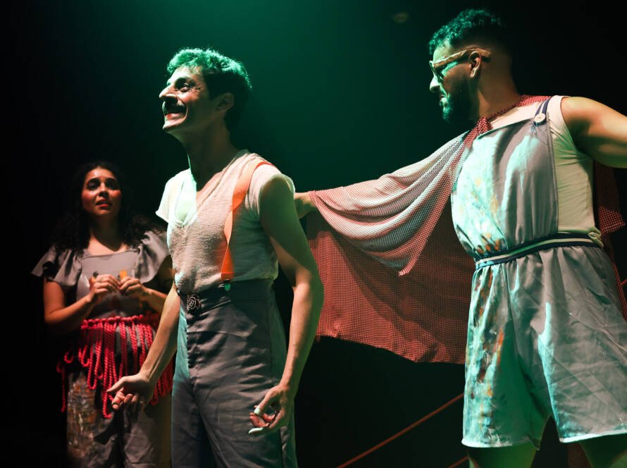 Experimento III do grupo N5 Amarelo, do segundo semestre de 2025, na SP Escola de Teatro. | Foto: Clara Silva.