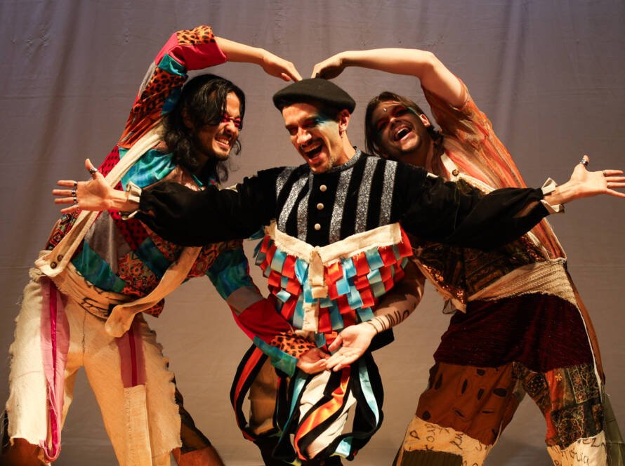 Experimento III do grupo N8 Amarelo, do segundo semestre de 2025, na SP Escola de Teatro. | Foto: Clara Silva.