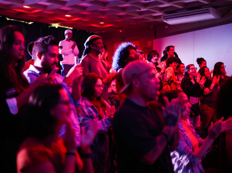 Plateia no Experimento III do segundo semestre de 2025, na SP Escola de Teatro. | Foto: Clara Silva.