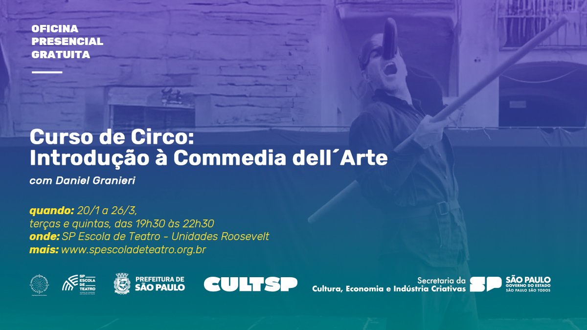 Curso Presencial e Gratuito | Curso de Circo: Introdução à Commedia Dell’Arte