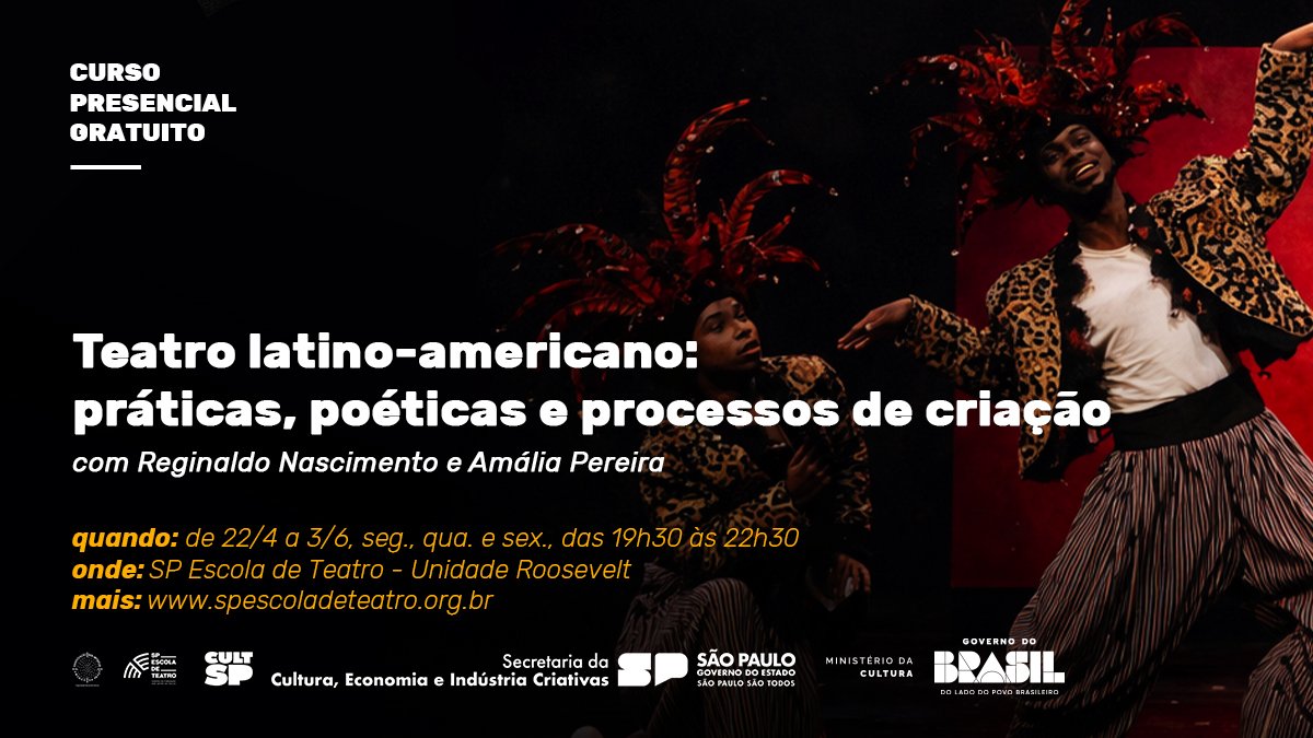 Curso Presencial e Gratuito | Teatro Latino-Americano: Práticas, Poéticas e Processos de criação