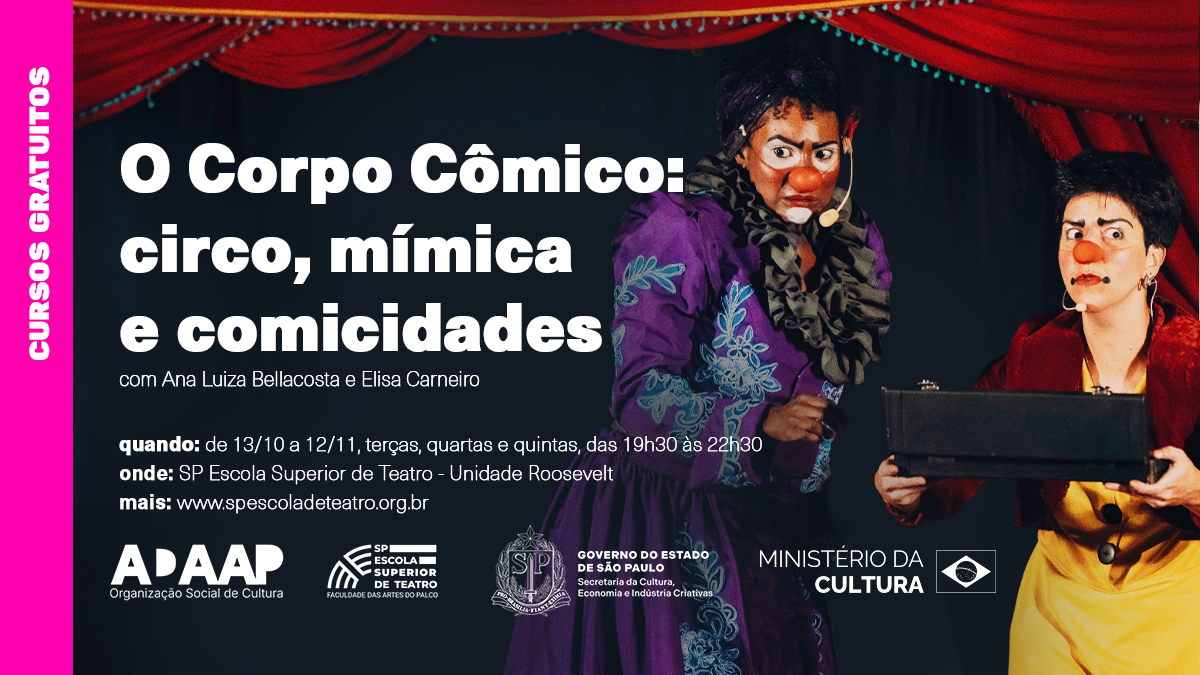 Curso Presencial e Gratuito | O Corpo Cômico: circo, mímica e comicidades