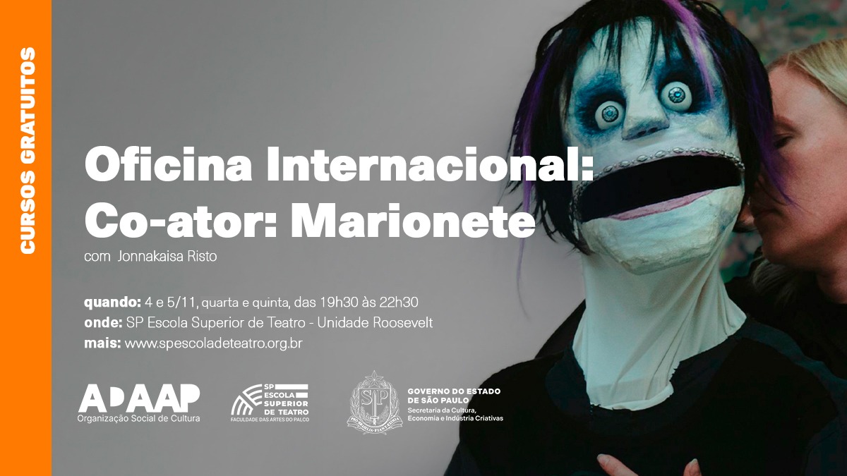 Oficina Internacional e Gratuita | Co-ator: Marionete